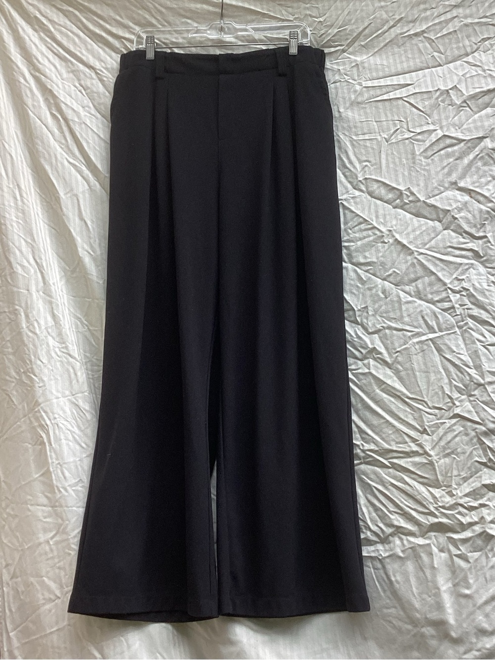 HALARA Black Ribbed Knit wide leg pants, size XL